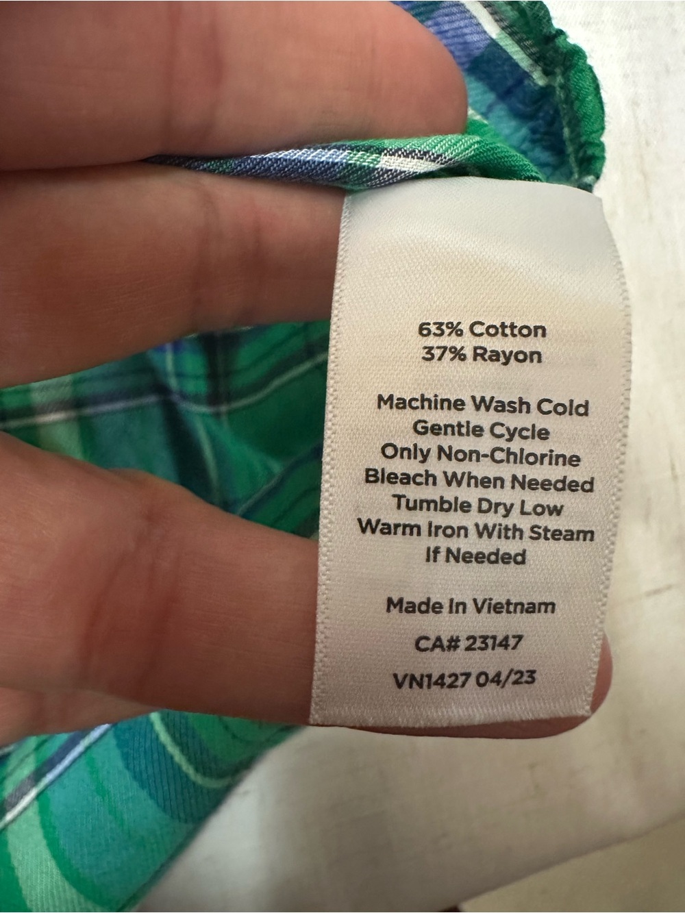 🍏Talbots Green Blue Plaid Button-Down Shirt - Picture 5 of 7